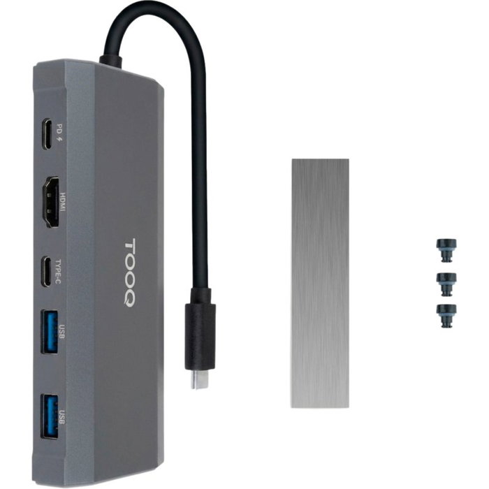 Tooq TQE-2241G Caja Externa y Hub 6 en 1 para SSD M.2 Gris Tooq TQE-2241G Caja Externa y Hub 6 en 1 para SSD M.2 Gris